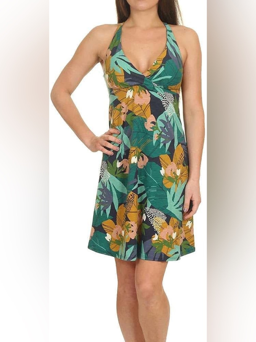 Patagonia Tropical V-Neck Sundress Strappy Athleisure Dress Large